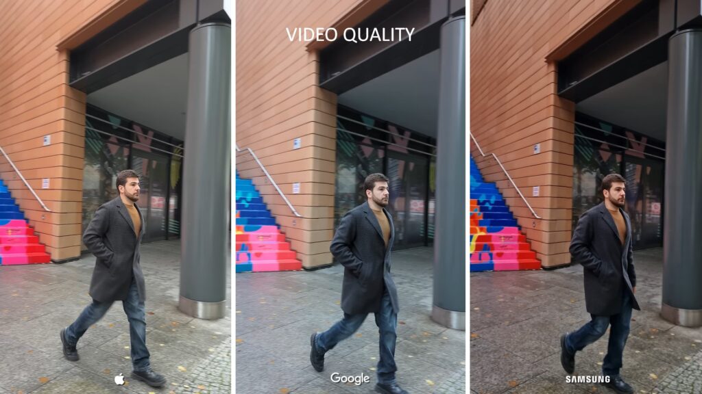 Video quality comparison of Google Pixel, iPhone, and Samsung Galaxy